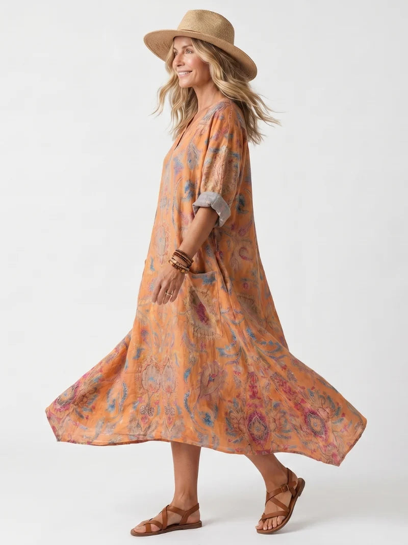 Alessia Cascade Midikleid
