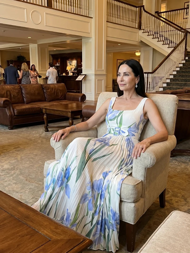 Celestine Golden Midi Dress