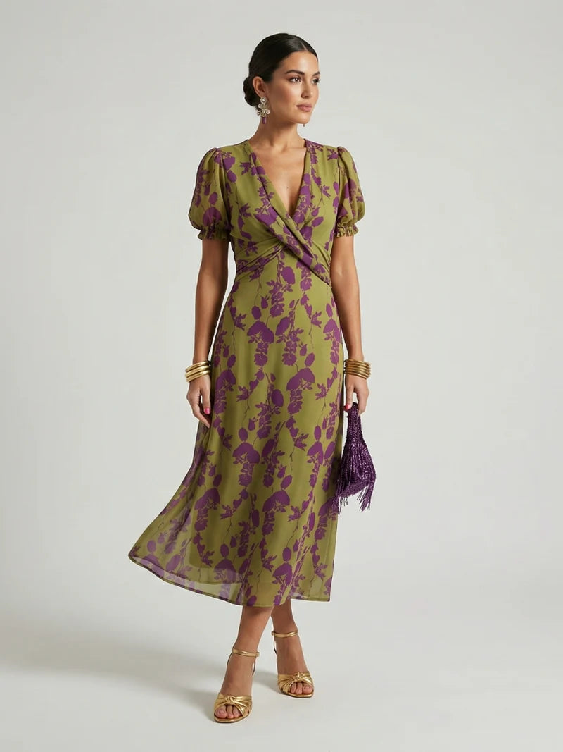 Genevieve Garten-Midikleid