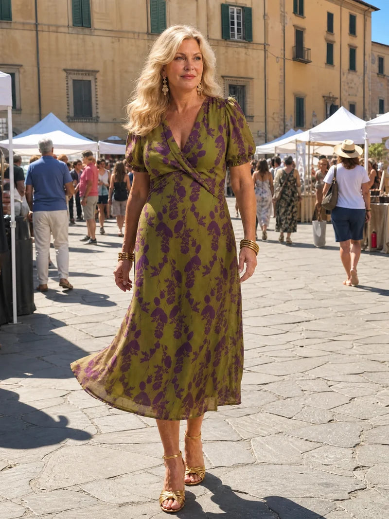 Genevieve Garten-Midikleid