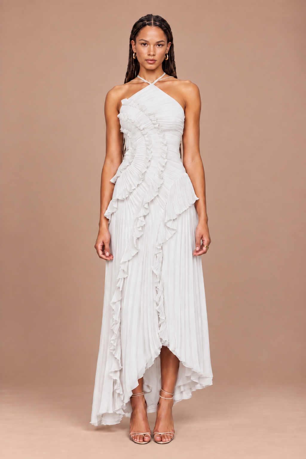 Ruffle Pleated Halter